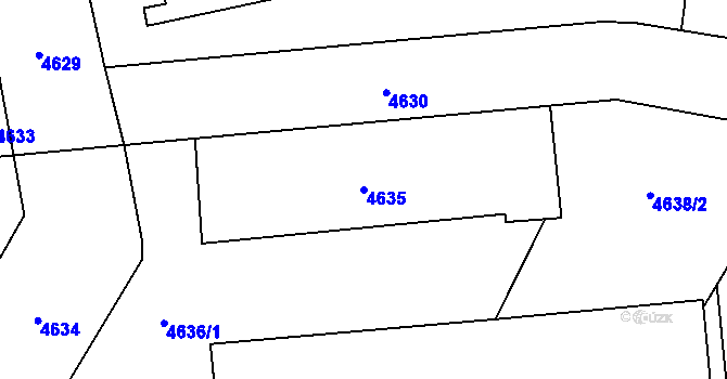 Parcela st. 4635 v KÚ Přerov, Katastrální mapa