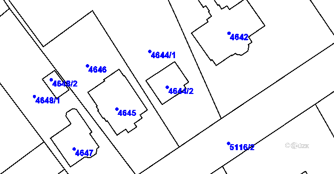 Parcela st. 4644/2 v KÚ Přerov, Katastrální mapa