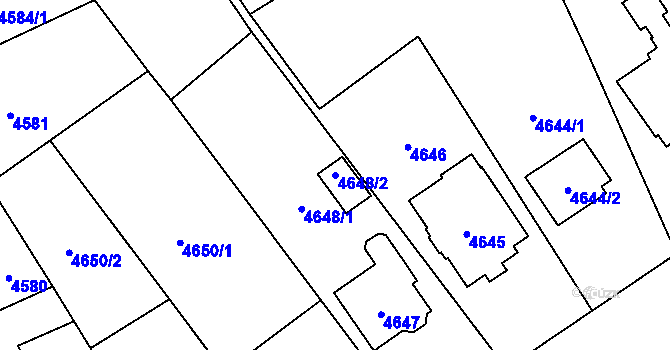 Parcela st. 4648/2 v KÚ Přerov, Katastrální mapa
