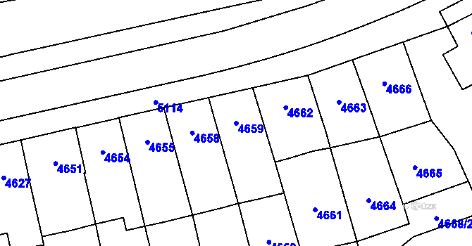 Parcela st. 4659 v KÚ Přerov, Katastrální mapa