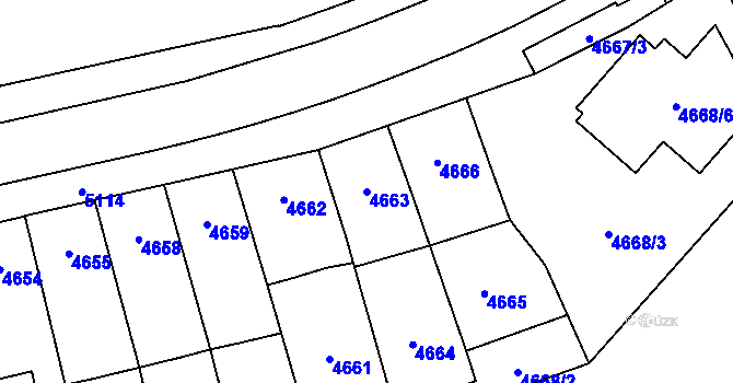 Parcela st. 4663 v KÚ Přerov, Katastrální mapa
