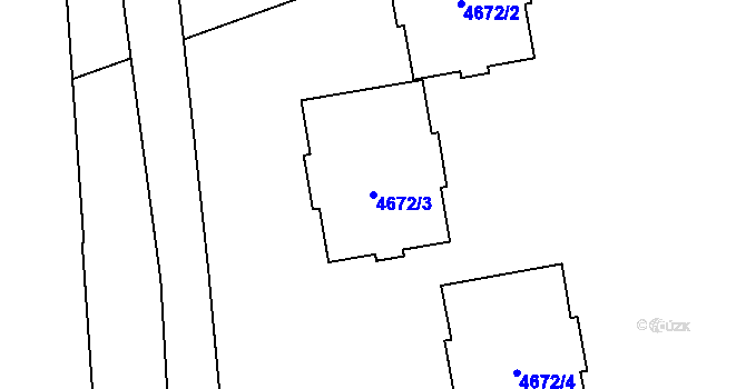 Parcela st. 4672/3 v KÚ Přerov, Katastrální mapa