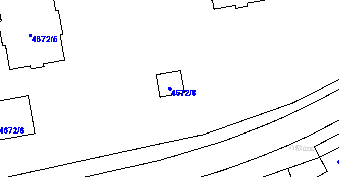 Parcela st. 4672/8 v KÚ Přerov, Katastrální mapa