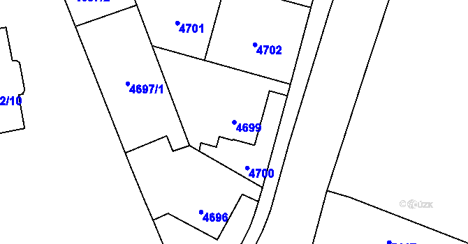 Parcela st. 4699 v KÚ Přerov, Katastrální mapa