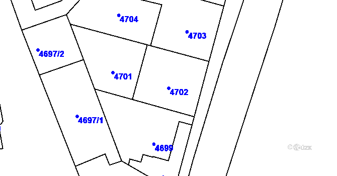 Parcela st. 4702 v KÚ Přerov, Katastrální mapa