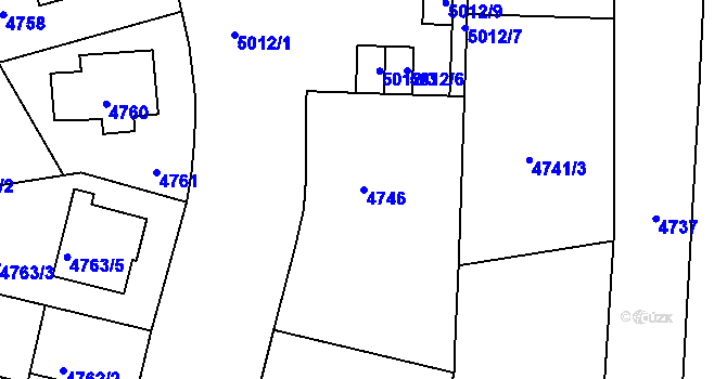Parcela st. 4746 v KÚ Přerov, Katastrální mapa