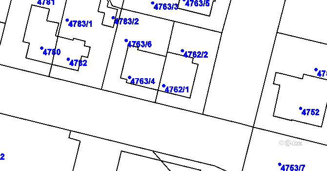 Parcela st. 4762/1 v KÚ Přerov, Katastrální mapa