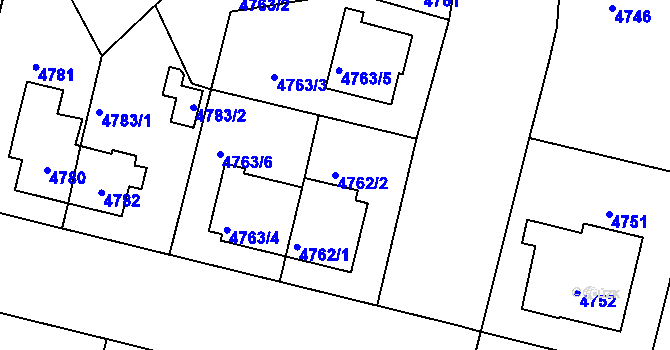 Parcela st. 4762/2 v KÚ Přerov, Katastrální mapa