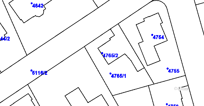 Parcela st. 4765/2 v KÚ Přerov, Katastrální mapa
