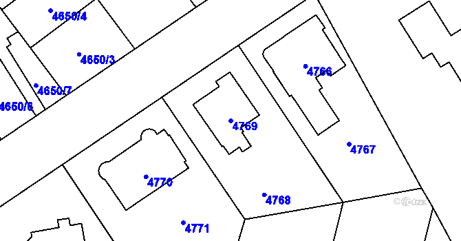 Parcela st. 4769 v KÚ Přerov, Katastrální mapa