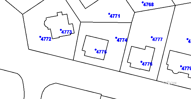 Parcela st. 4775 v KÚ Přerov, Katastrální mapa