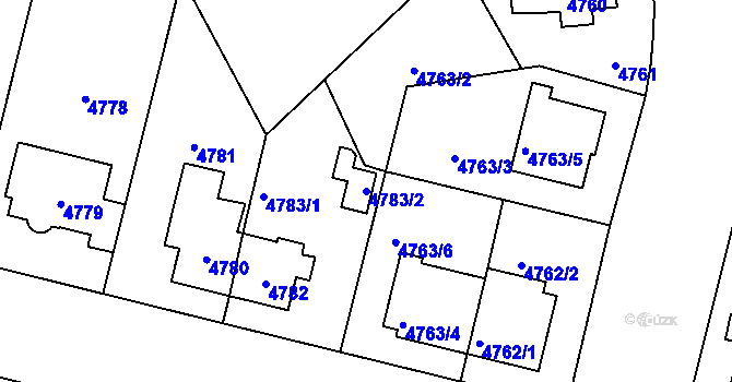 Parcela st. 4783/2 v KÚ Přerov, Katastrální mapa