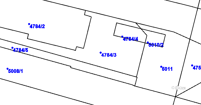 Parcela st. 4784/3 v KÚ Přerov, Katastrální mapa