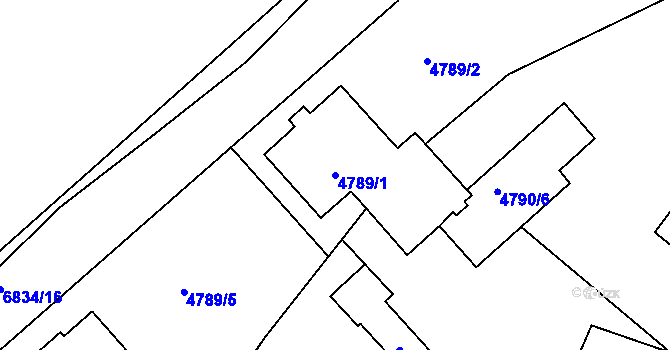 Parcela st. 4789/1 v KÚ Přerov, Katastrální mapa