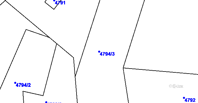 Parcela st. 4794/3 v KÚ Přerov, Katastrální mapa