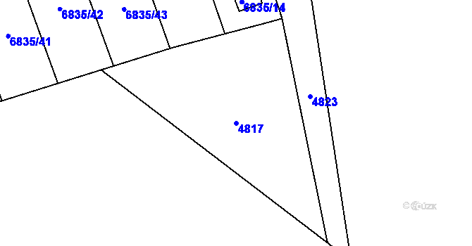 Parcela st. 4817 v KÚ Přerov, Katastrální mapa