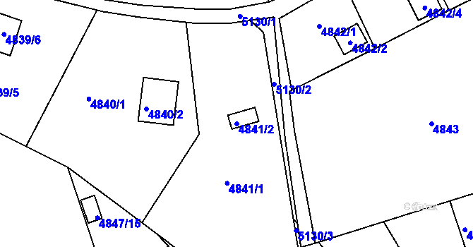 Parcela st. 4841/2 v KÚ Přerov, Katastrální mapa
