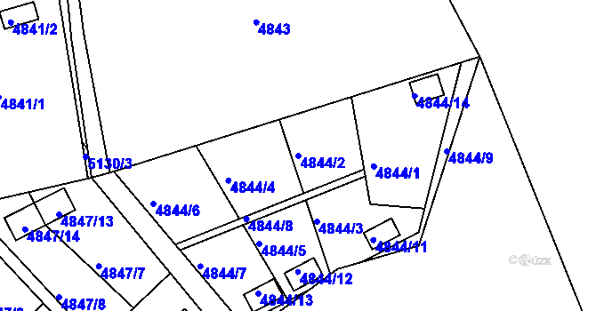 Parcela st. 4844/2 v KÚ Přerov, Katastrální mapa
