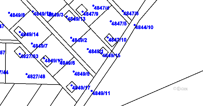 Parcela st. 4849/15 v KÚ Přerov, Katastrální mapa