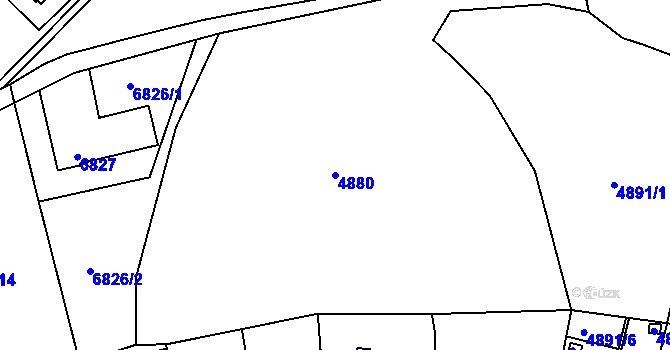 Parcela st. 4880 v KÚ Přerov, Katastrální mapa
