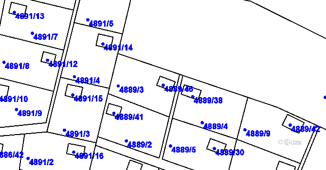 Parcela st. 4889/46 v KÚ Přerov, Katastrální mapa