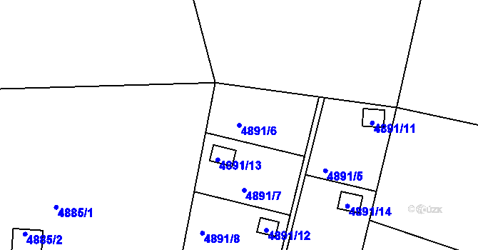 Parcela st. 4891/6 v KÚ Přerov, Katastrální mapa