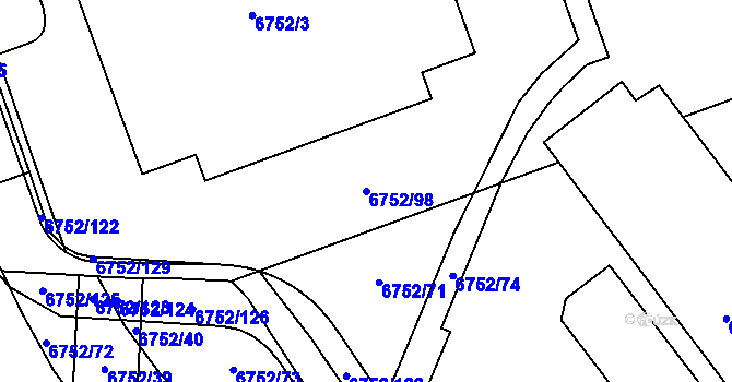 Parcela st. 6752/98 v KÚ Přerov, Katastrální mapa