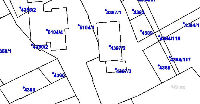 Parcela st. 5104/5 v KÚ Přerov, Katastrální mapa