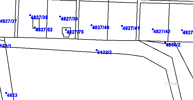 Parcela st. 5122/2 v KÚ Přerov, Katastrální mapa