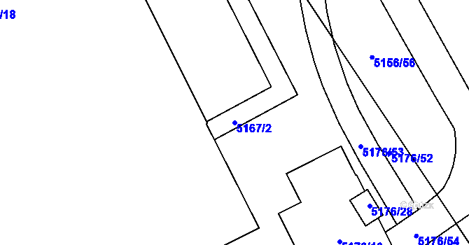 Parcela st. 5167/2 v KÚ Přerov, Katastrální mapa