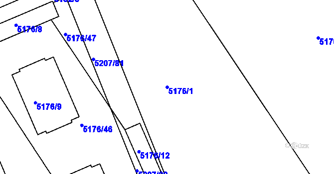Parcela st. 5176/1 v KÚ Přerov, Katastrální mapa
