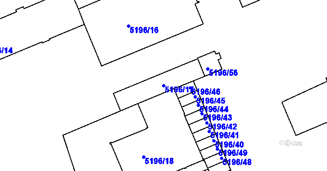Parcela st. 5196/17 v KÚ Přerov, Katastrální mapa