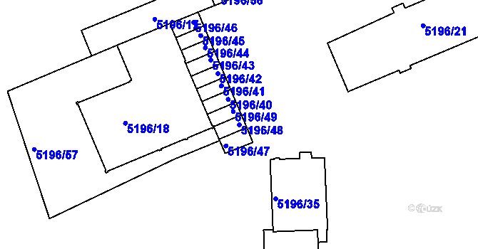 Parcela st. 5196/48 v KÚ Přerov, Katastrální mapa