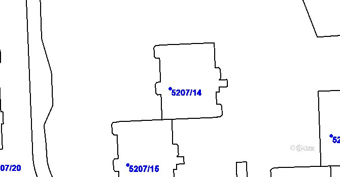 Parcela st. 5207/14 v KÚ Přerov, Katastrální mapa