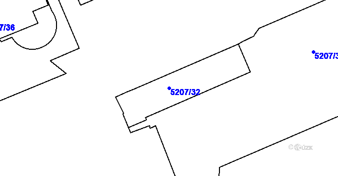 Parcela st. 5207/32 v KÚ Přerov, Katastrální mapa