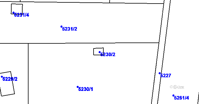 Parcela st. 5230/2 v KÚ Přerov, Katastrální mapa