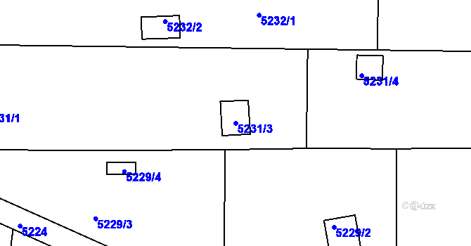Parcela st. 5231/3 v KÚ Přerov, Katastrální mapa