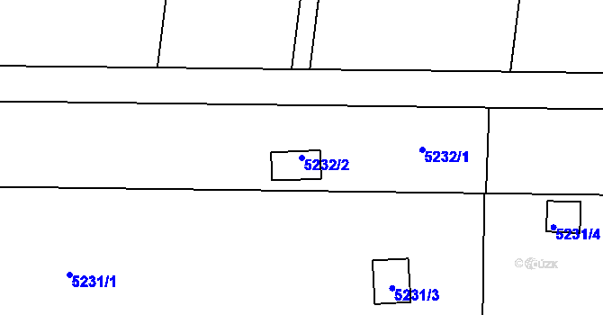 Parcela st. 5232/2 v KÚ Přerov, Katastrální mapa