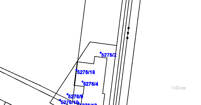 Parcela st. 5276/2 v KÚ Přerov, Katastrální mapa