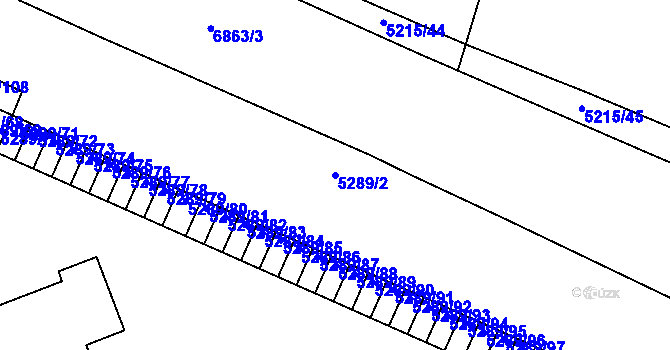 Parcela st. 5289/2 v KÚ Přerov, Katastrální mapa