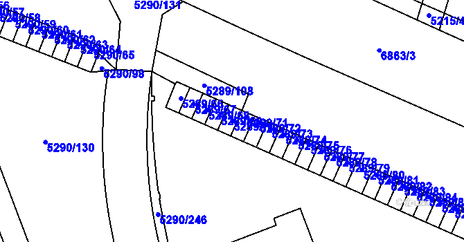 Parcela st. 5289/70 v KÚ Přerov, Katastrální mapa