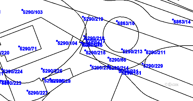 Parcela st. 5290/3 v KÚ Přerov, Katastrální mapa