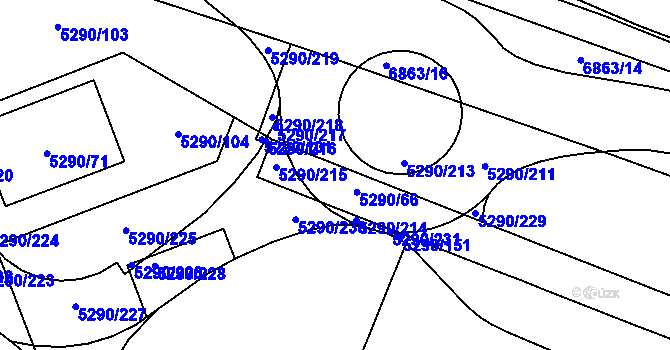 Parcela st. 5290/4 v KÚ Přerov, Katastrální mapa