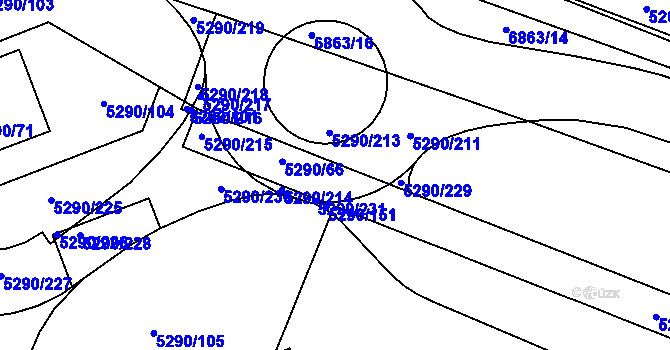 Parcela st. 5290/8 v KÚ Přerov, Katastrální mapa