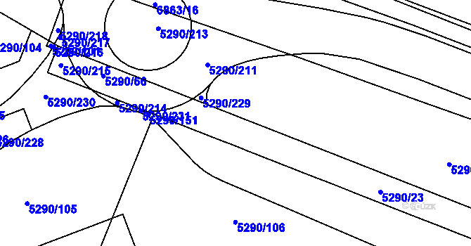 Parcela st. 5290/14 v KÚ Přerov, Katastrální mapa
