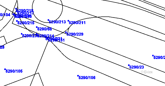 Parcela st. 5290/15 v KÚ Přerov, Katastrální mapa