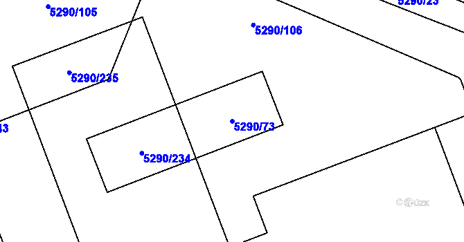 Parcela st. 5290/73 v KÚ Přerov, Katastrální mapa