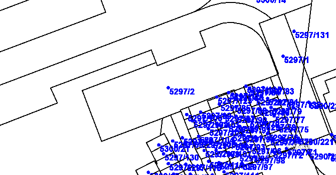 Parcela st. 5297/2 v KÚ Přerov, Katastrální mapa