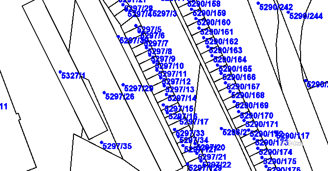 Parcela st. 5297/13 v KÚ Přerov, Katastrální mapa
