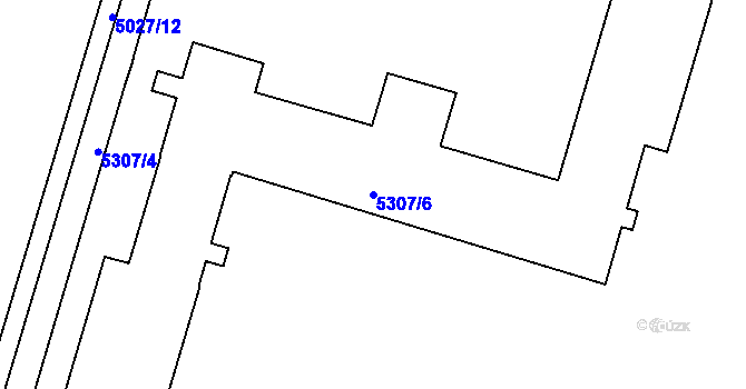 Parcela st. 5307/6 v KÚ Přerov, Katastrální mapa